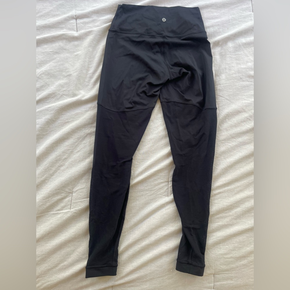 Lululemon full length leggings with mesh